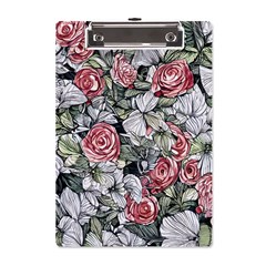 Retro Topical Botanical Flowers A5 Acrylic Clipboard by GardenOfOphir