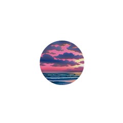 Sunset Over The Beach 1  Mini Magnets by GardenOfOphir