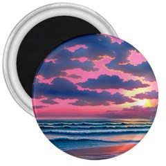 Sunset Over The Beach 3  Magnets by GardenOfOphir