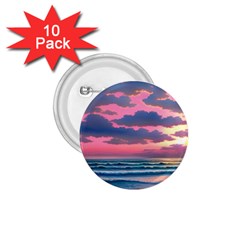 Sunset Over The Beach 1 75  Buttons (10 Pack) by GardenOfOphir