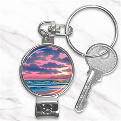 Sunset Over The Beach Nail Clippers Key Chain by GardenOfOphir