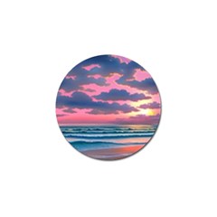 Sunset Over The Beach Golf Ball Marker (4 Pack) by GardenOfOphir