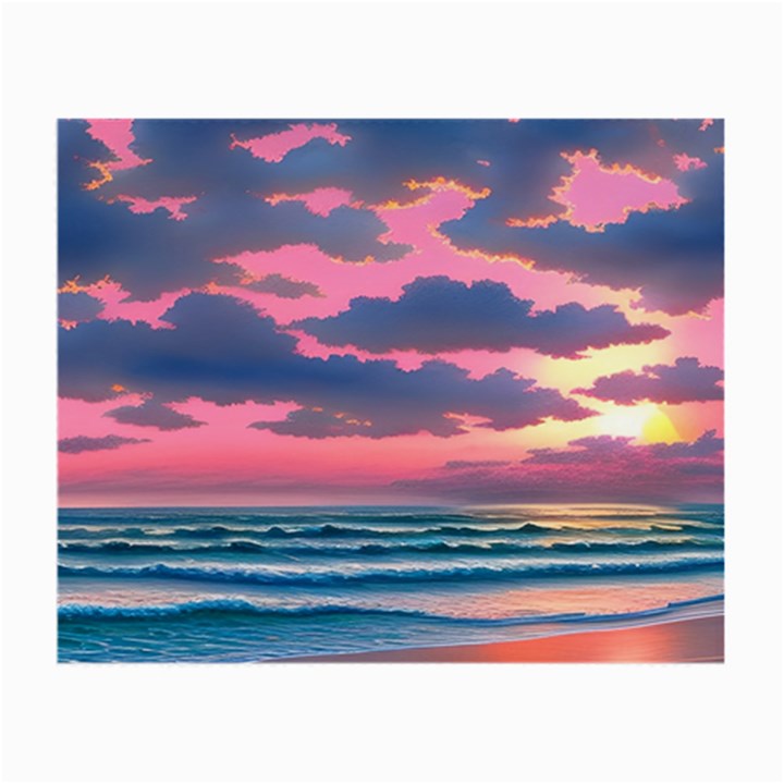 Sunset Over The Beach Small Glasses Cloth