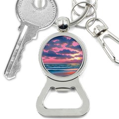 Sunset Over The Beach Bottle Opener Key Chain by GardenOfOphir