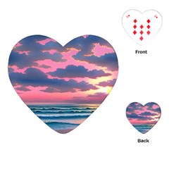 Sunset Over The Beach Playing Cards Single Design (heart) by GardenOfOphir