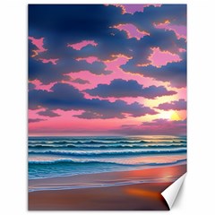 Sunset Over The Beach Canvas 12  X 16  by GardenOfOphir