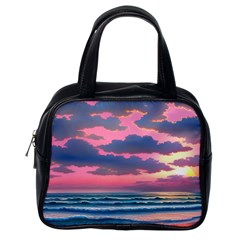 Sunset Over The Beach Classic Handbag (one Side) by GardenOfOphir