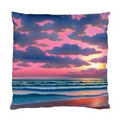 Sunset Over The Beach Standard Cushion Case (one Side) by GardenOfOphir