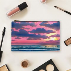 Sunset Over The Beach Cosmetic Bag (medium)