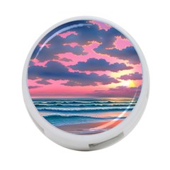 Sunset Over The Beach 4-port Usb Hub (one Side) by GardenOfOphir