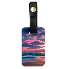 Sunset Over The Beach Luggage Tag (one Side) by GardenOfOphir