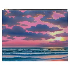 Sunset Over The Beach Cosmetic Bag (xxxl) by GardenOfOphir