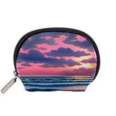 Sunset Over The Beach Accessory Pouch (small) by GardenOfOphir