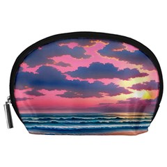 Sunset Over The Beach Accessory Pouch (large) by GardenOfOphir