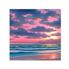 Sunset Over The Beach Square Satin Scarf (30  X 30 ) by GardenOfOphir