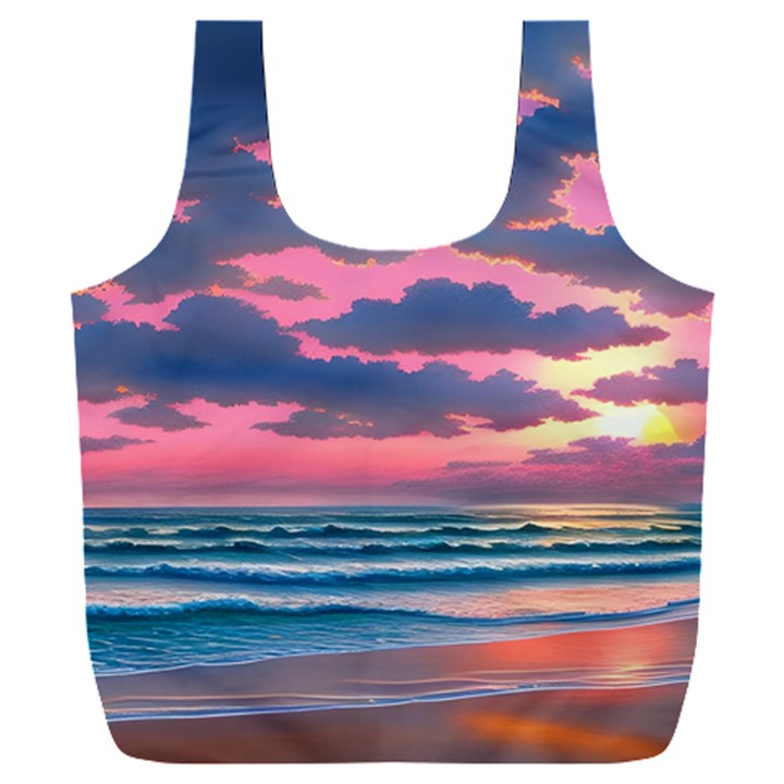 Sunset Over The Beach Full Print Recycle Bag (XXL)