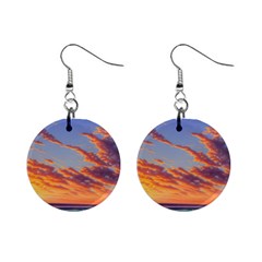 Summer Sunset Over Beach Mini Button Earrings by GardenOfOphir