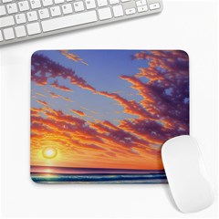 Summer Sunset Over Beach Large Mousepad by GardenOfOphir