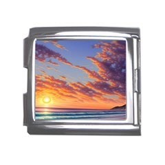 Summer Sunset Over Beach Mega Link Italian Charm (18mm) by GardenOfOphir