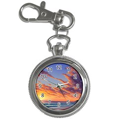 Summer Sunset Over Beach Key Chain Watches by GardenOfOphir