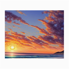 Summer Sunset Over Beach Small Glasses Cloth by GardenOfOphir