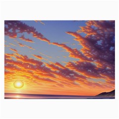 Summer Sunset Over Beach Large Glasses Cloth (2 Sides) by GardenOfOphir