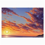 Summer Sunset Over Beach Large Glasses Cloth (2 Sides) Front