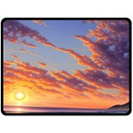 Summer Sunset Over Beach One Side Fleece Blanket (Large) 80 x60  Blanket Front