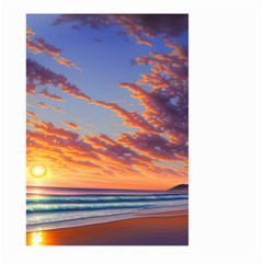 Summer Sunset Over Beach Large Garden Flag (two Sides) by GardenOfOphir