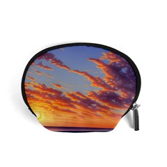 Summer Sunset Over Beach Accessory Pouch (small) by GardenOfOphir