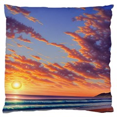 Summer Sunset Over Beach Standard Premium Plush Fleece Cushion Case (two Sides) by GardenOfOphir