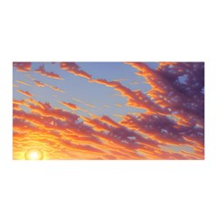 Summer Sunset Over Beach Satin Wrap 35  X 70  by GardenOfOphir