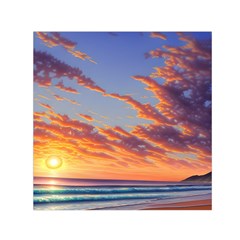 Summer Sunset Over Beach Square Satin Scarf (30  X 30 ) by GardenOfOphir