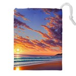 Summer Sunset Over Beach Drawstring Pouch (4XL) Front