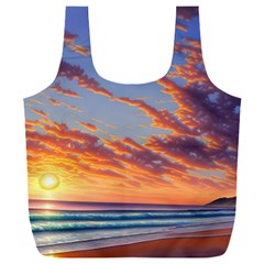 Summer Sunset Over Beach Full Print Recycle Bag (xxl) by GardenOfOphir