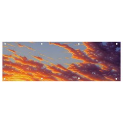 Summer Sunset Over Beach Banner And Sign 9  X 3  by GardenOfOphir