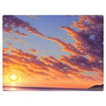 Summer Sunset Over Beach Premium Plush Fleece Blanket (Extra Small) 40 x30  Blanket Back