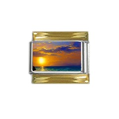 Nature Sunset Gold Trim Italian Charm (9mm) by GardenOfOphir