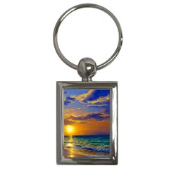 Nature Sunset Key Chain (rectangle) by GardenOfOphir