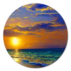 Nature Sunset Magnet 5  (round) by GardenOfOphir