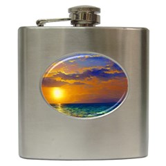 Nature Sunset Hip Flask (6 Oz) by GardenOfOphir