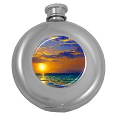 Nature Sunset Round Hip Flask (5 Oz) by GardenOfOphir