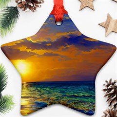 Nature Sunset Star Ornament (two Sides) by GardenOfOphir