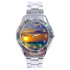 Nature Sunset Stainless Steel Analogue Watch by GardenOfOphir