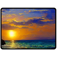 Nature Sunset Fleece Blanket (large) by GardenOfOphir