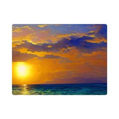 Nature Sunset One Side Premium Plush Fleece Blanket (mini)