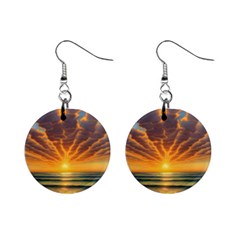 Waves At Sunset Mini Button Earrings by GardenOfOphir