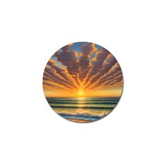 Waves At Sunset Golf Ball Marker by GardenOfOphir