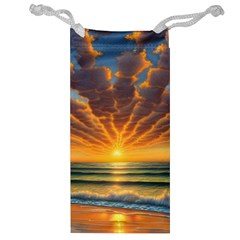 Waves At Sunset Jewelry Bag by GardenOfOphir