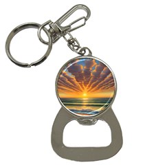 Waves At Sunset Bottle Opener Key Chain by GardenOfOphir